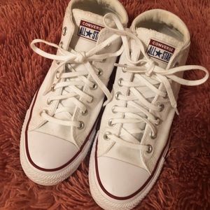 White converse chuck taylor mid sneakers